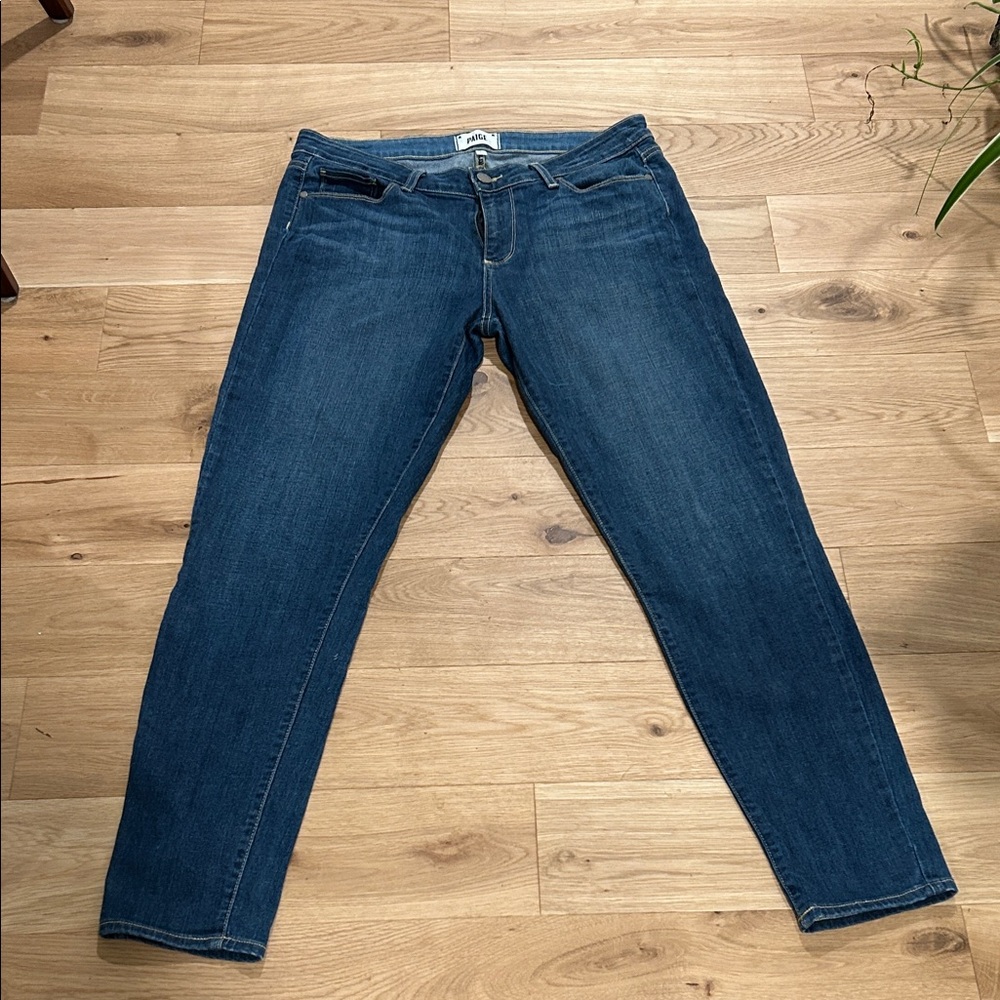 PAIGE VERDUGO ANKLE Dark Blue Ankle Jeans